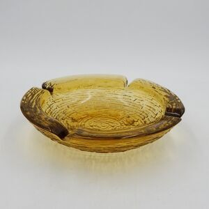 Anchor Hocking Amber Lido Soreno Bark 8.5 Inch Cigar Cigarette Ashtray